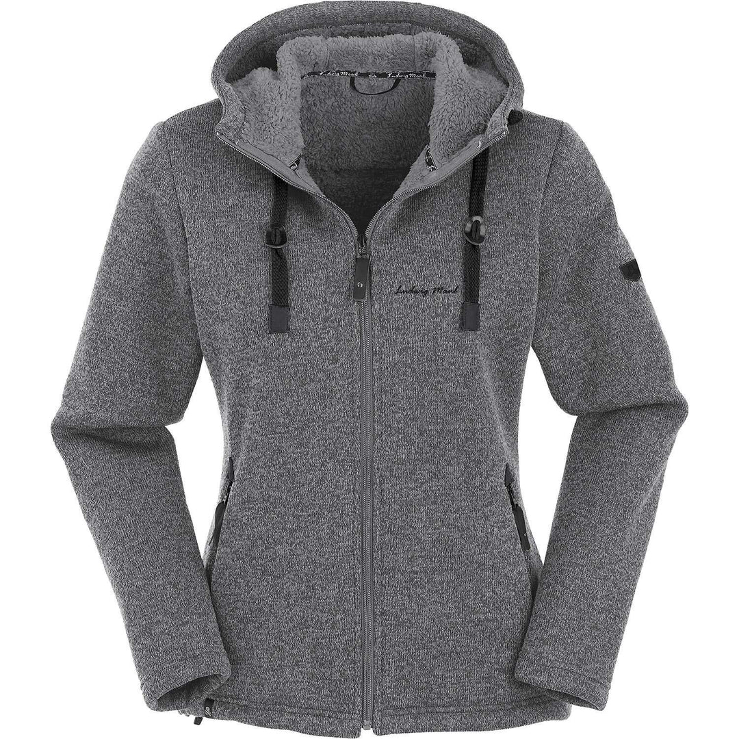 Maul Damen Chieming mit Kapuze Polar-strickfleece Jacke, offwhite