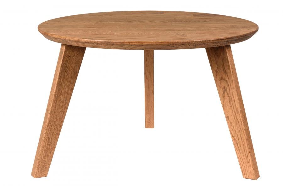 Couchtisch Rund Holz 50x50x35cm Malmo Kaffee - Runder Couchtisch aus Eichenholz - Kleiner Couchtisch