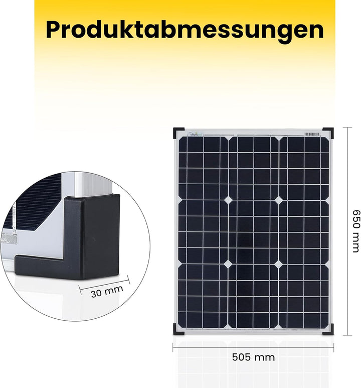 Offgridtec 50 Watt Solarmodul/Solarpanel/Solarzelle 12V, 3-01-001260
