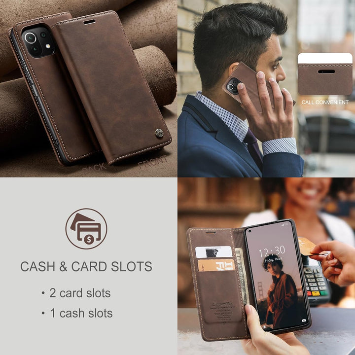 Handyhülle für Xiaomi Mi 11 Lite 4G / 5G / NE Hülle, Klapphülle Premium Lederhülle Klappbar Flip Cas