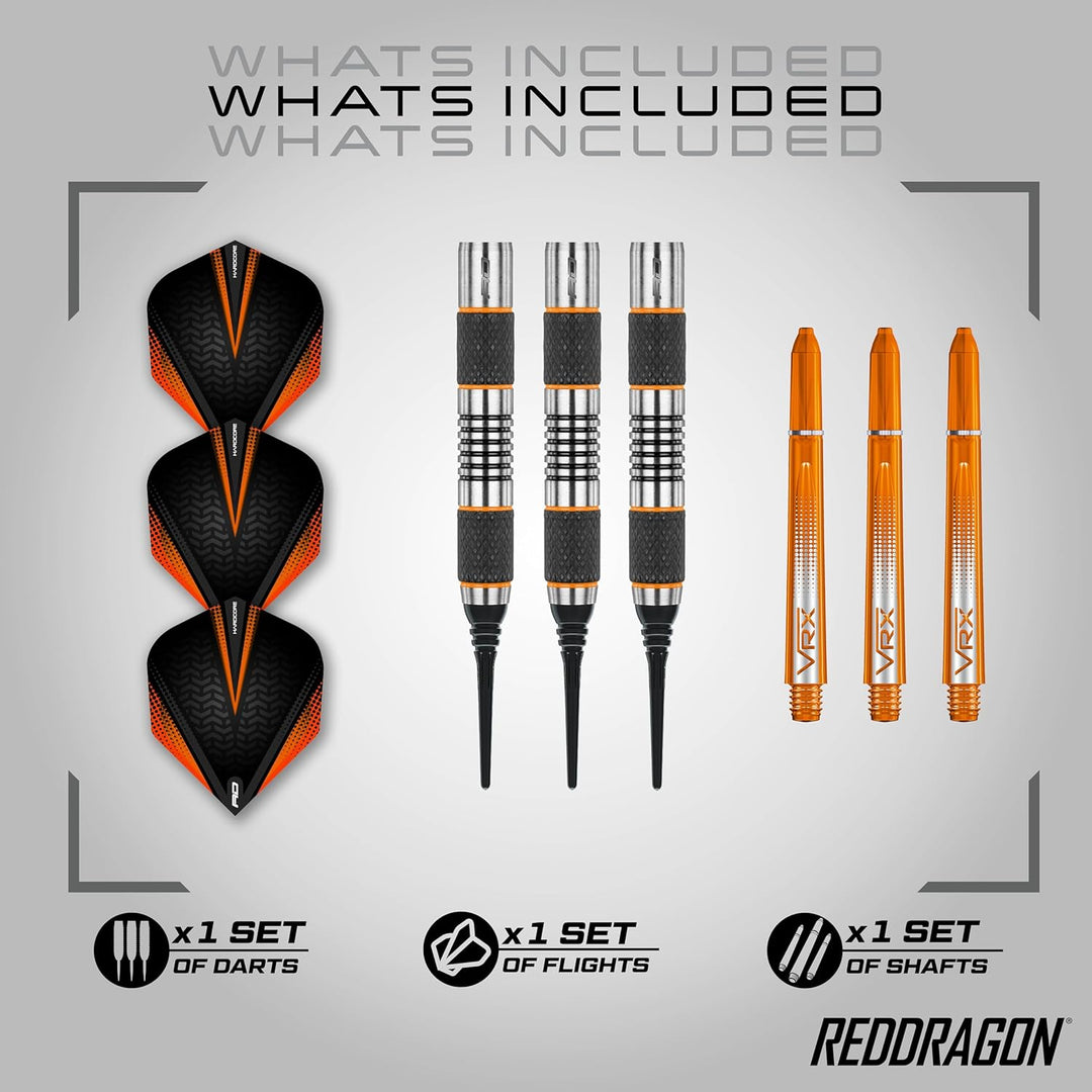RED DRAGON Amberjack Series Softip Profi Dartpfeile 18 Gram Darts Set mit Flights und Schäfte Amberj