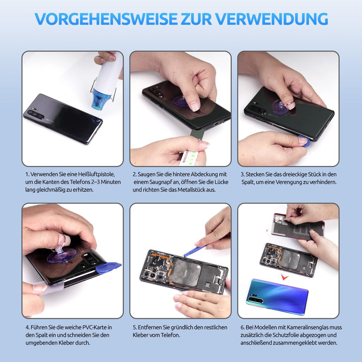 Eonpam Akkudeckel für Samsung Galaxy Note 10+ Plus N975 Rückseite Glas Original Backcover Back Glas