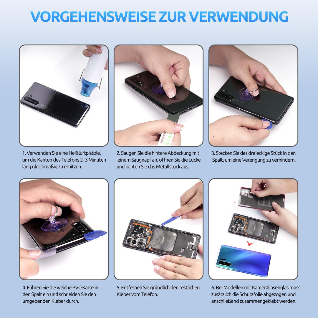 Eonpam Akkudeckel für OnePlus 8 Rückseite Glas Original Backcover Back Glas Ersatz Reparatur Set mit