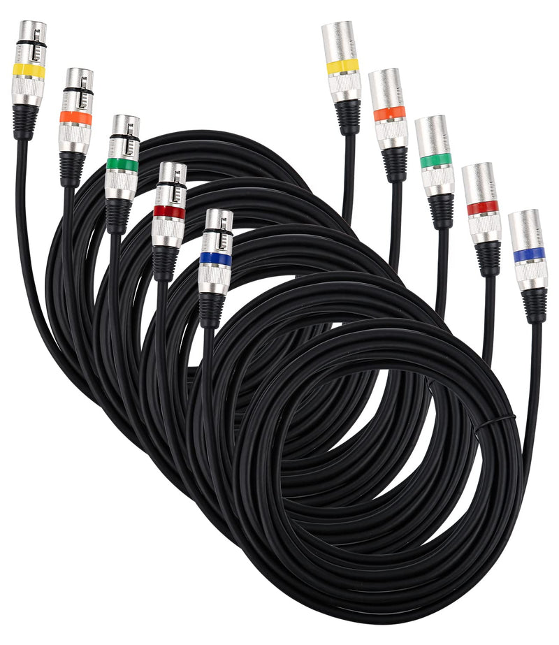 PERMUST 5 Stück 3-Pin DMX-Mikrofon-Signalkabel-Verbindungskabel, 5M XLR-Anschlussstecker mit Stecker