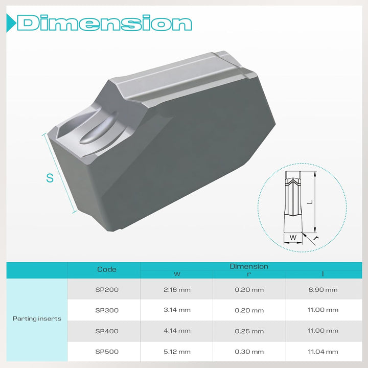 CDBP Hartmetall Stechplatte GTN-2(SP200) Stechbreite 2 mm für Stahl und Edelstahl, PVD-beschichtete,