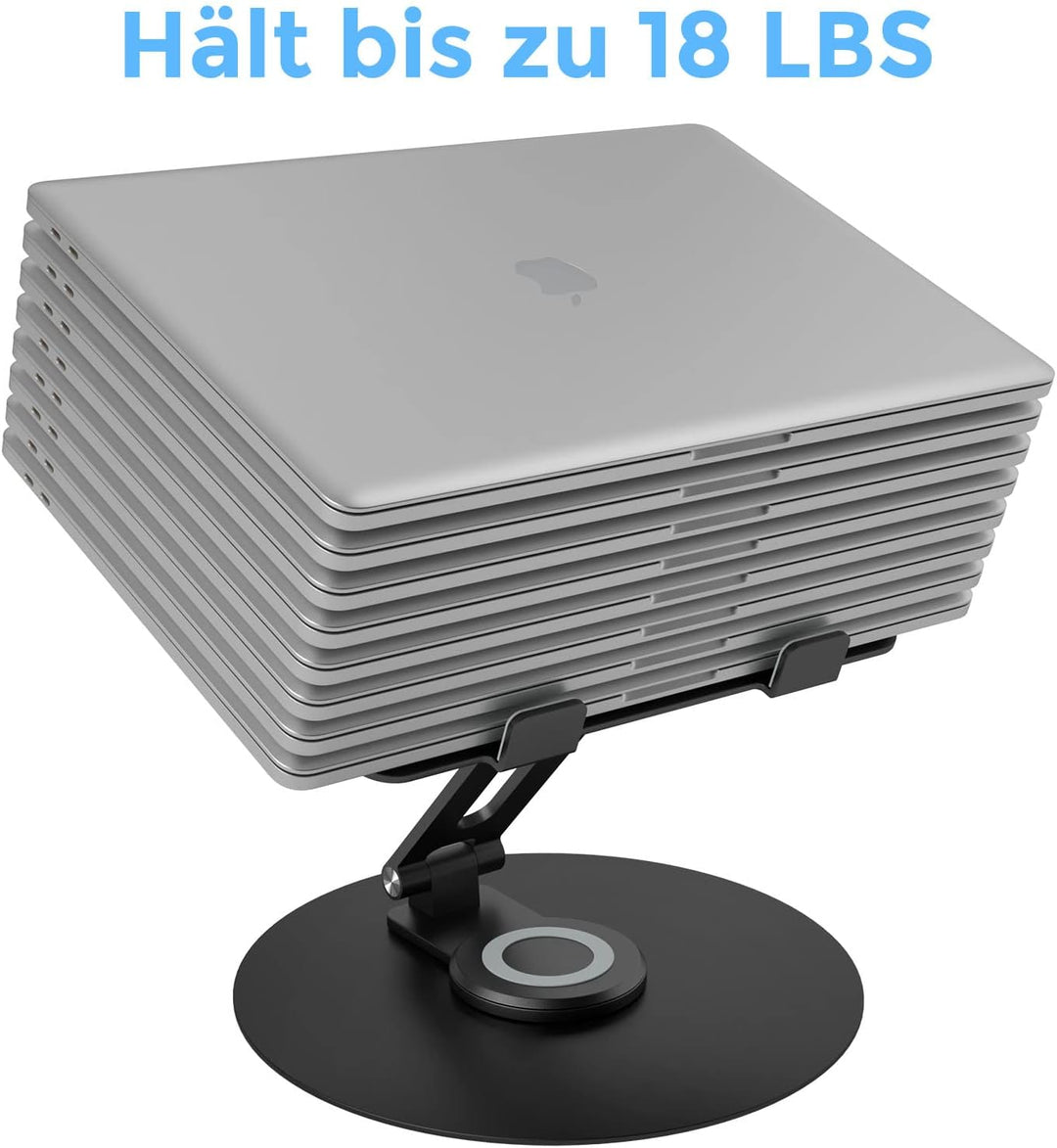 Epherie Laptop Ständer mit 360° drehbarem rundem Basis, Höhenverstellbarer ergonomischer Laptopständ