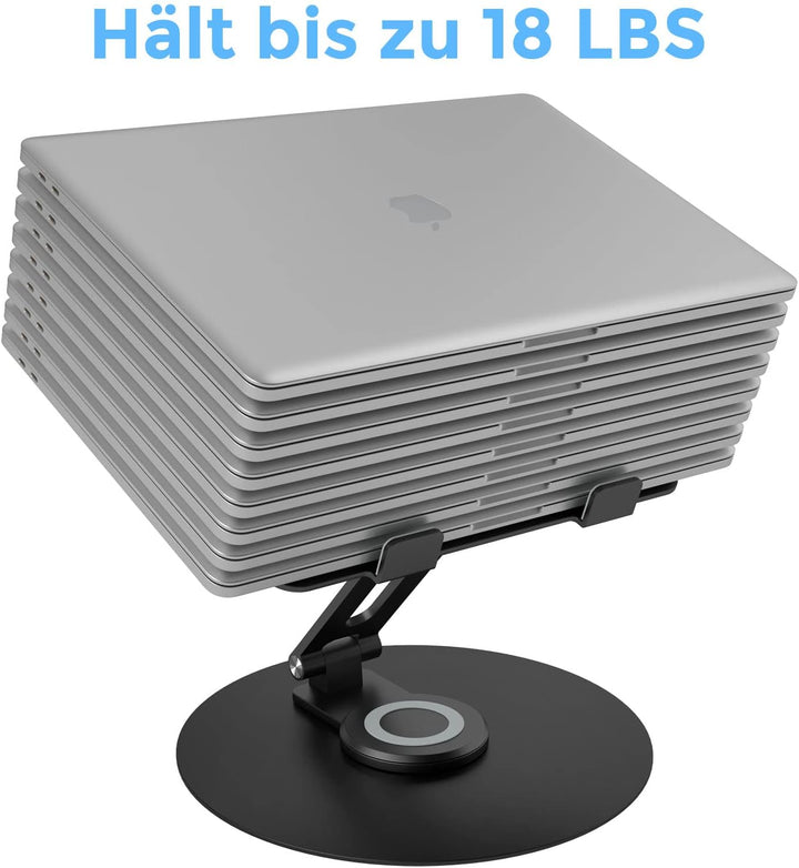 Epherie Laptop Ständer mit 360° drehbarem rundem Basis, Höhenverstellbarer ergonomischer Laptopständ