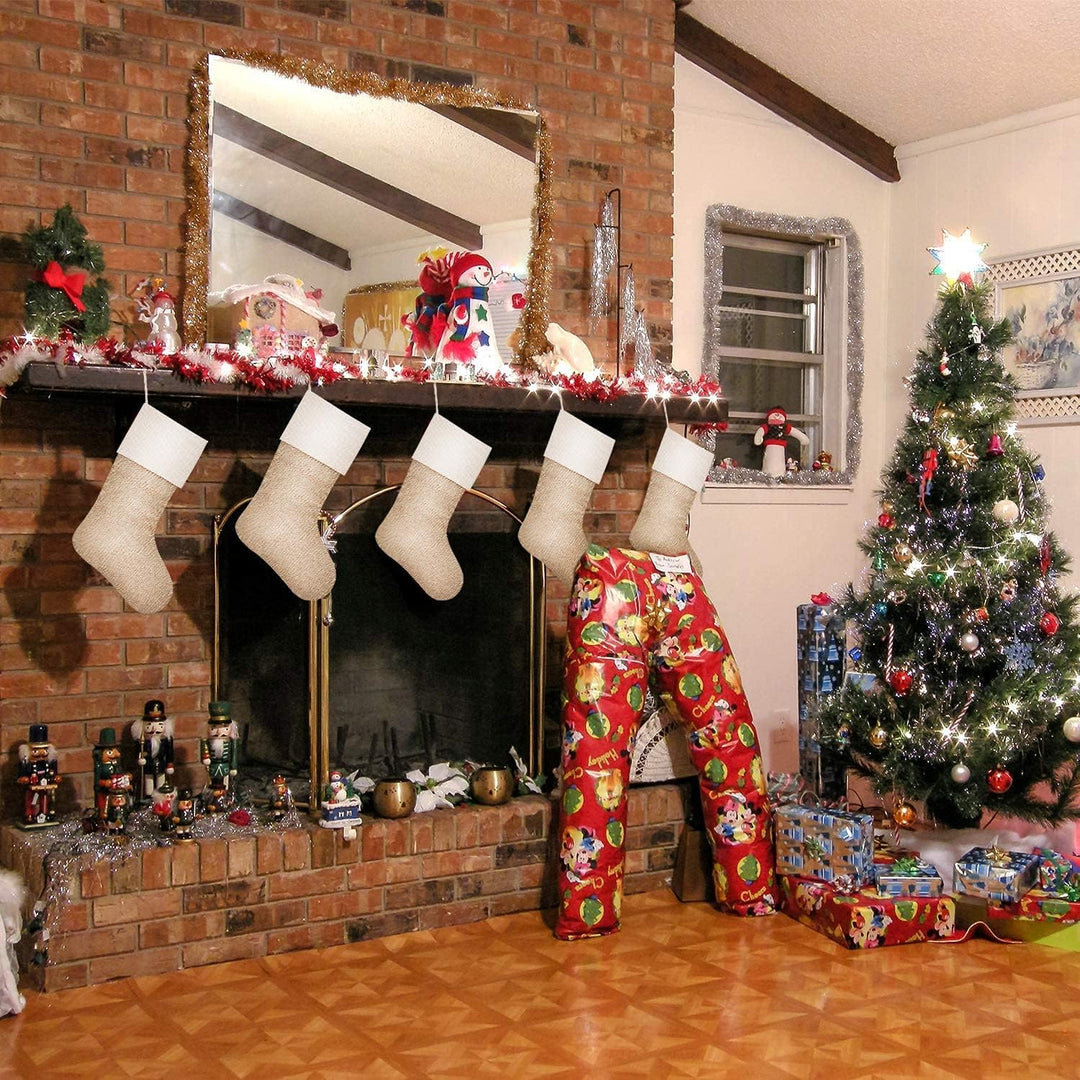 SAVITA 5 Stück Weihnachtsstrümpfe Weihnachten Kamin hängende Strümpfe für Gunst, Urlaub Party Bonbon