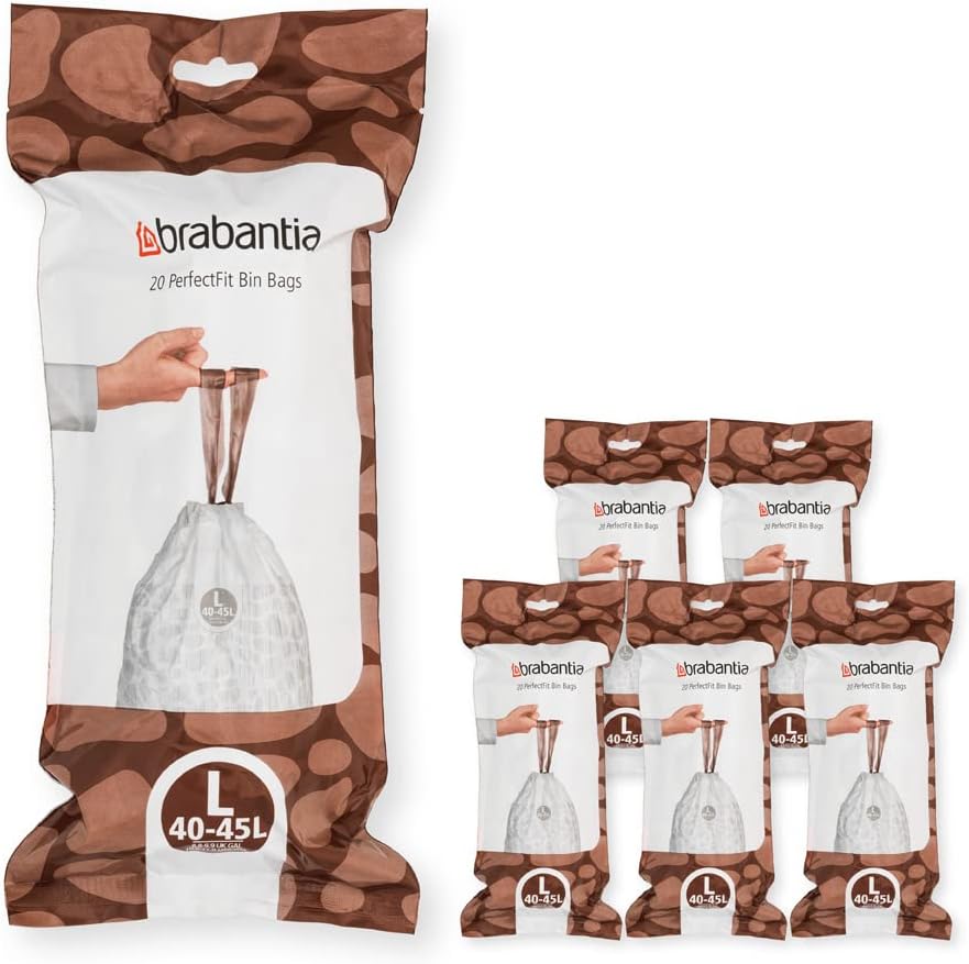 Brabantia Müllbeutel, Weiss, 120 Bags 120 Müllbeutel Multi-Box: 120 Beutel, 120 Müllbeutel Multi-Box