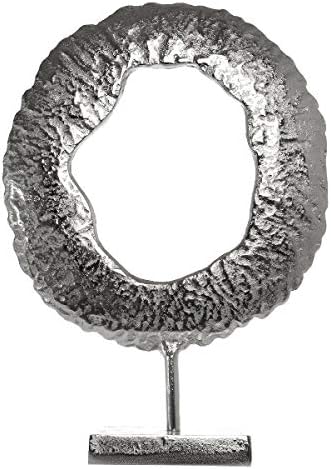 MyFlair 218018 Dekorationsskulptur, Metall, Silber, 31 x 11 x 44 cm, 8 31 x 11 x 44 cm Silber, 31 x