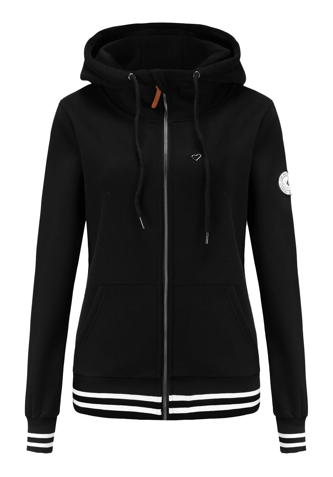 TrendiMax Damen Sweatjacke Kapuzenpullover Zip Hoodie Kapuzenjacke Winter Sweatshirt Jacke XXL Schwa