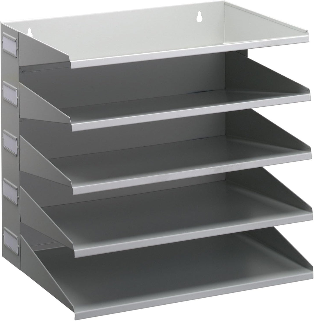Durable Sortierreck (mit 5 Ablagefächern), für Tisch oder Wand, grau, 336010 Grau 5 Fächer, Grau 5 F