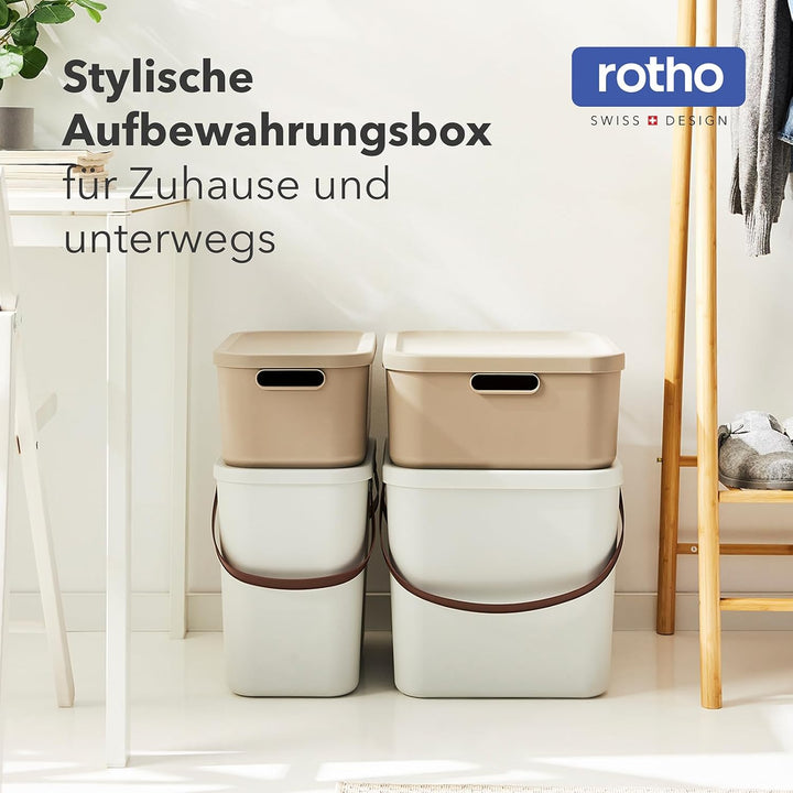 Rotho Albula Aufbewahrungsbox 25l mit Deckel, Kunststoff, Blau, Nicht zutreffend, Blau
