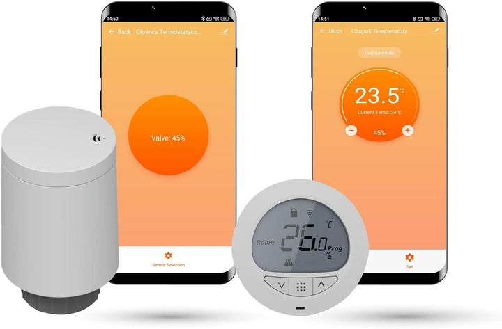 Automat-on Set für Fussbodenheizung mit 7X Smart Heizkörperthermostat und Zigbee Thermostat Fussbode
