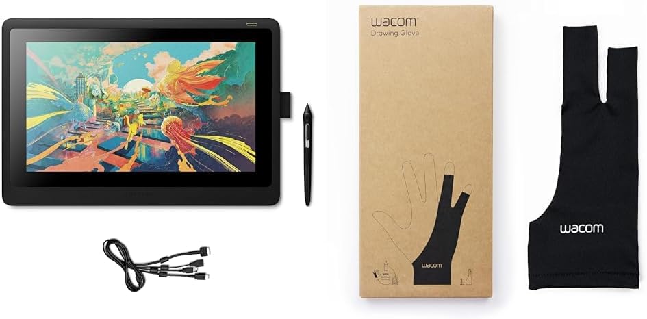 Wacom Cintiq 16 Stiftdisplay für kreative Künstler (zum Skizzieren, Illustrieren & Zeichnen direkt a