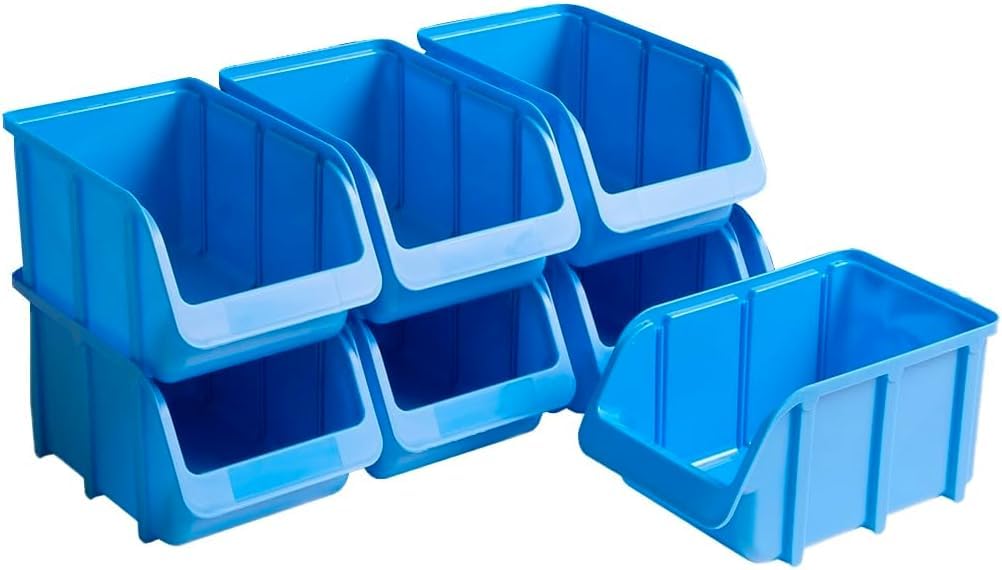 hünersdorff 7 x Sichtbox Stapelbox Lagerbox in Grösse 5, aus Polypropylen, hohe Formstabilität und B