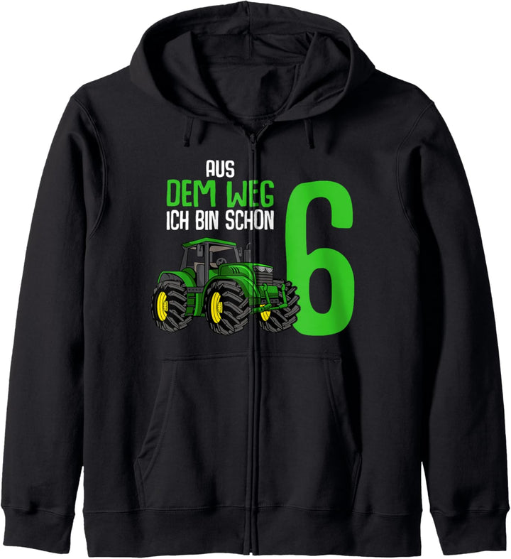 6. Geburtstag Traktor Trecker 6 Jahre Junge Kinder Kapuzenjacke