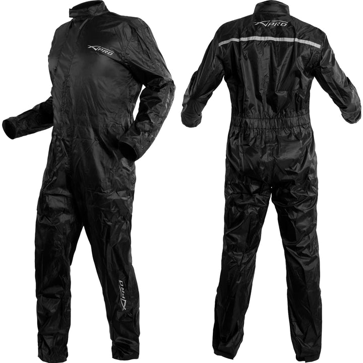 A-Pro Regenjacke Regenkombi Regenhose Wasserdicht Regenanzug Motorrad Schwarz S S Schwarz, S Schwarz