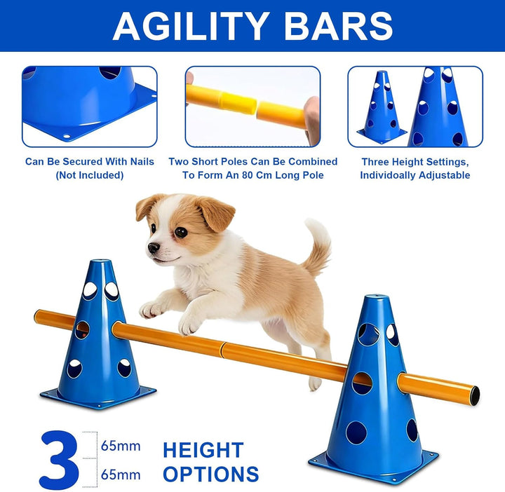 Agility Set Hunde Klein Cavaletti Hunde Steckhürdenset, Agility Trainingszubehör für Hunde Pferde, S