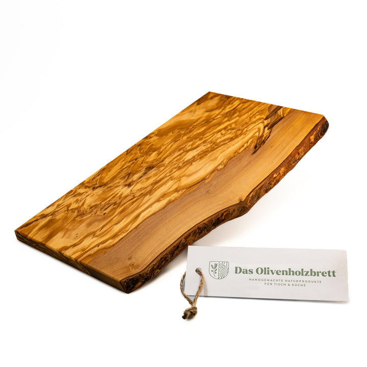 DAS OLIVENHOLZBRETT® Schneidebrett Massivholz, Kräuterbrett, Frühstücksbrett aus Holz, Olivenholz mi
