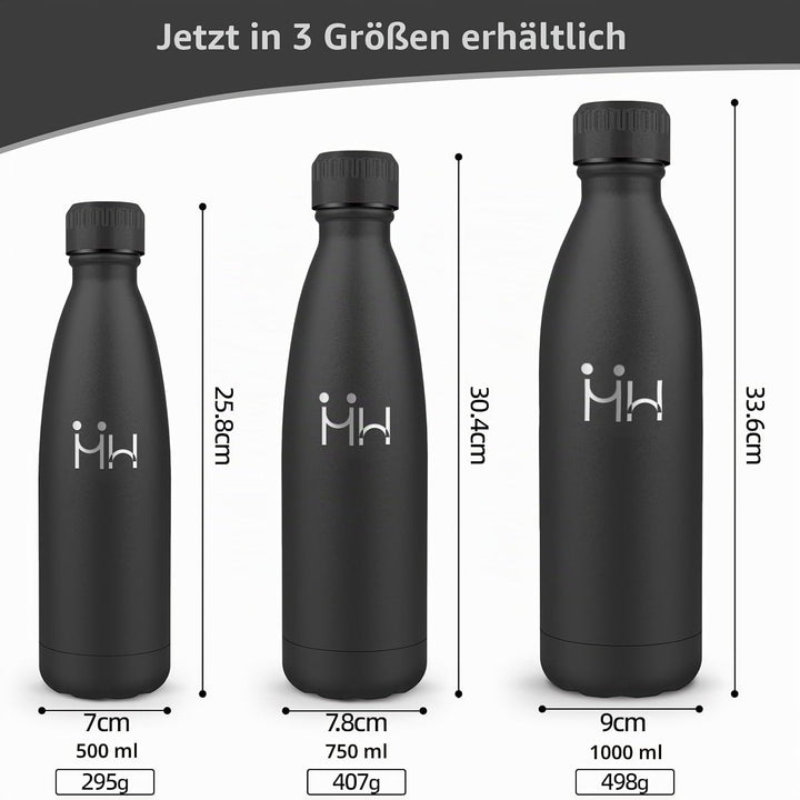 Trinkflasche Edelstahl 750ml, Thermosflasche, BPA-Frei, Wasserflasche Sport - Auslaufsicher Wasserfl