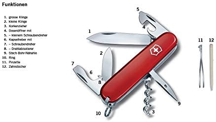 Victorinox Taschenmesser Hiker (13 Funktionen, Holzsäge, Phillips-Schraubendreher, Zahnstocher) rot