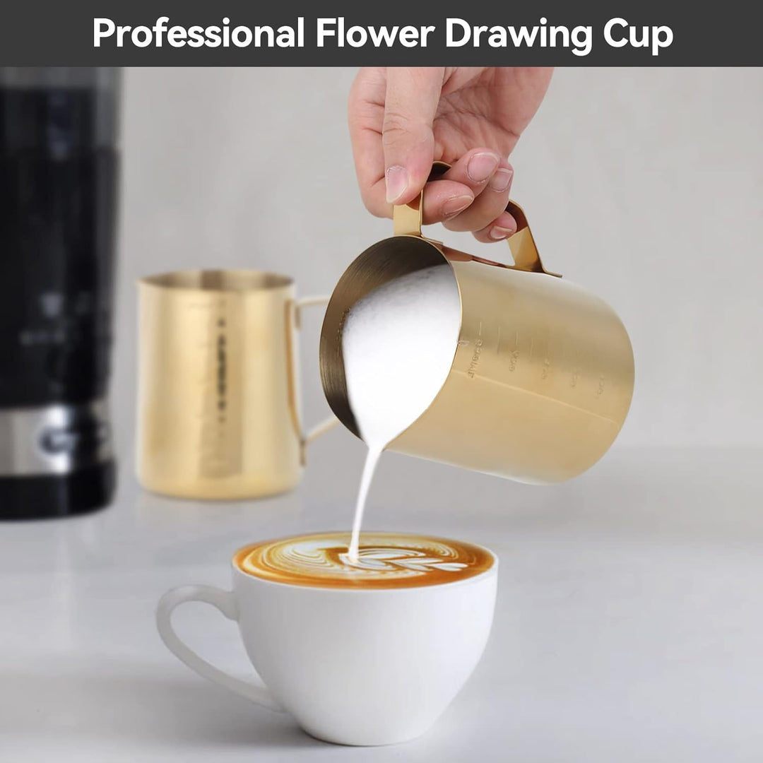 Milchkännchen Edelstahl 600ml, Kaffee Creamer Milch Aufschäumer Kännchen Tasse Mit Messung Mark, Han