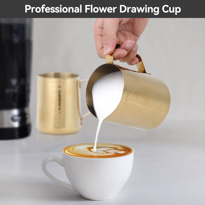 Milchkännchen Edelstahl 600ml, Kaffee Creamer Milch Aufschäumer Kännchen Tasse Mit Messung Mark, Han