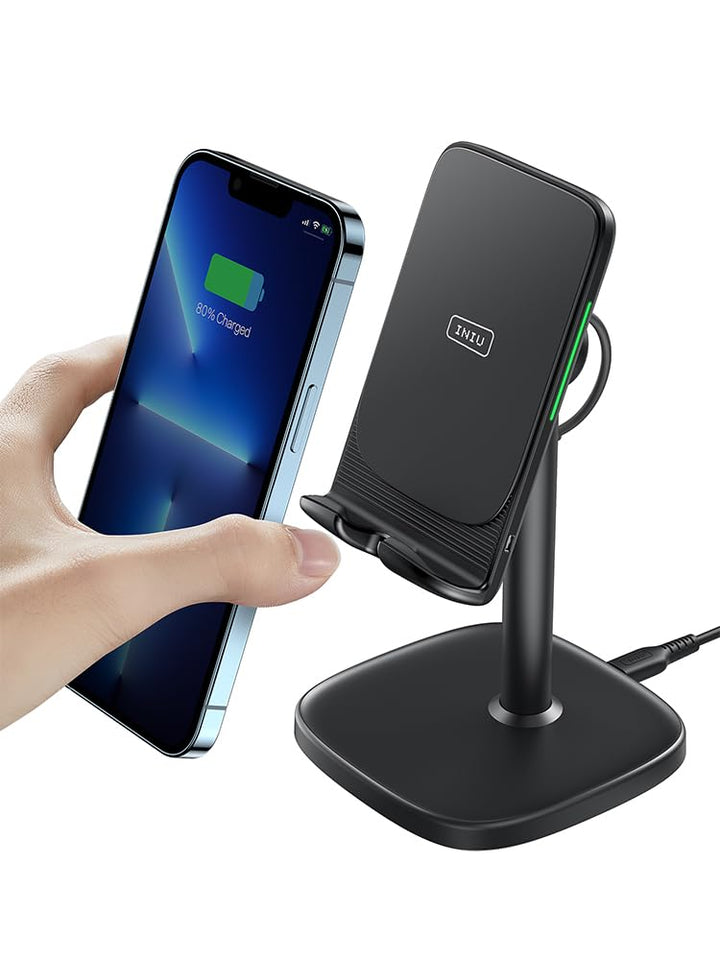 INIU Wireless Charger, 15W Induktive Ladestation Qi-Zertifiziert Schnelles Kabelloses Ladegerät Hand