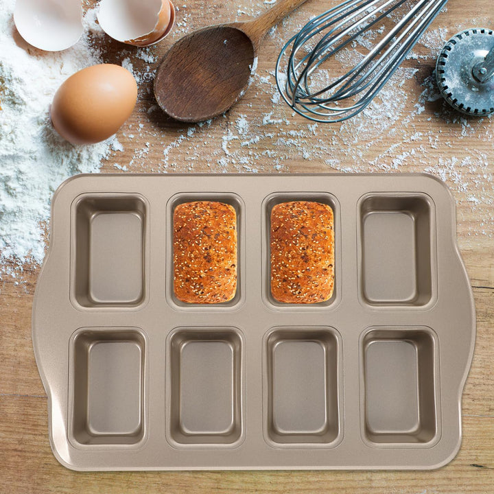 Mini Kastenform für 8 Kuchen Kohlenstoffstahl Kuchenform Antihaftbeschichtet Backform Brotbackzubehö