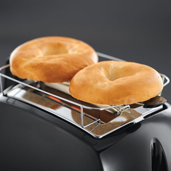 Russell Hobbs Toaster Textures+, 2 extra breite Toastschlitze, Brötchenaufsatz & integrierte Toast-Z