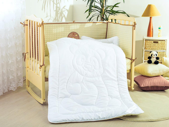 sei Design Baby Bettdecke Steppdecke 100x135 Pandabär, Babydecke mit weichstem Mikrofaserbezug - ext