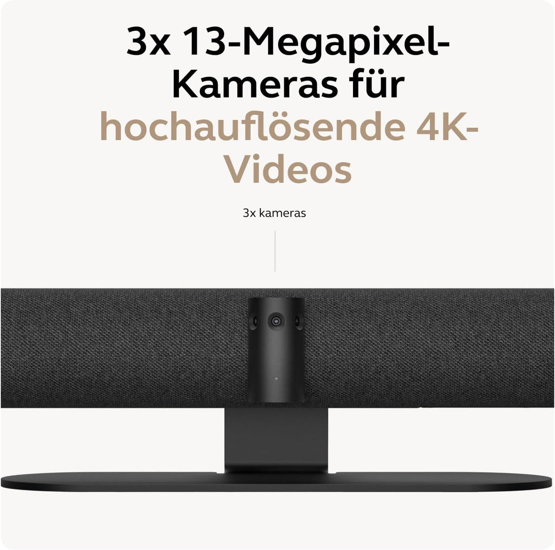 Jabra PanaCast 50 Videokonferenz Kamera – Panorama Webcam 4K mit Videokonferenzsystem für kleine & m