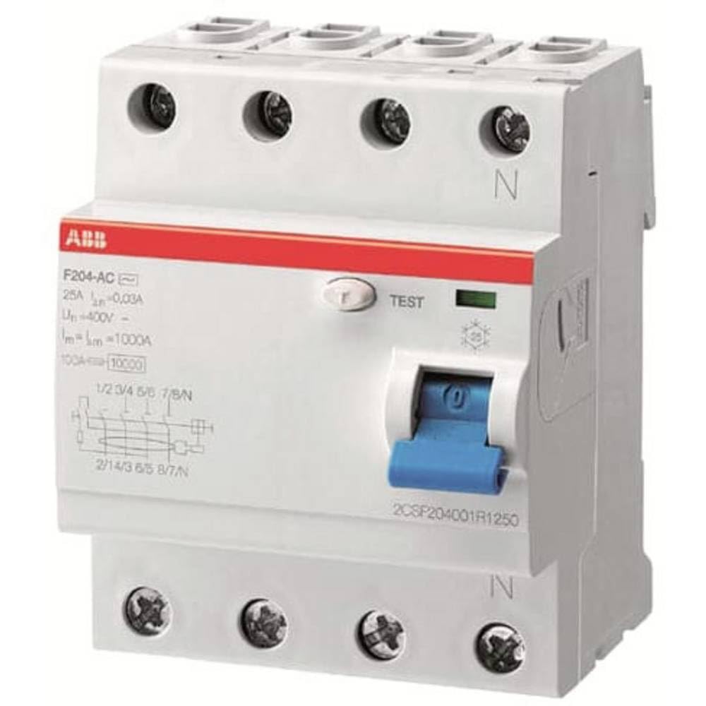 ABB F200 RCCB, 4-polig, 40A, 100mA Typ A 230V ac