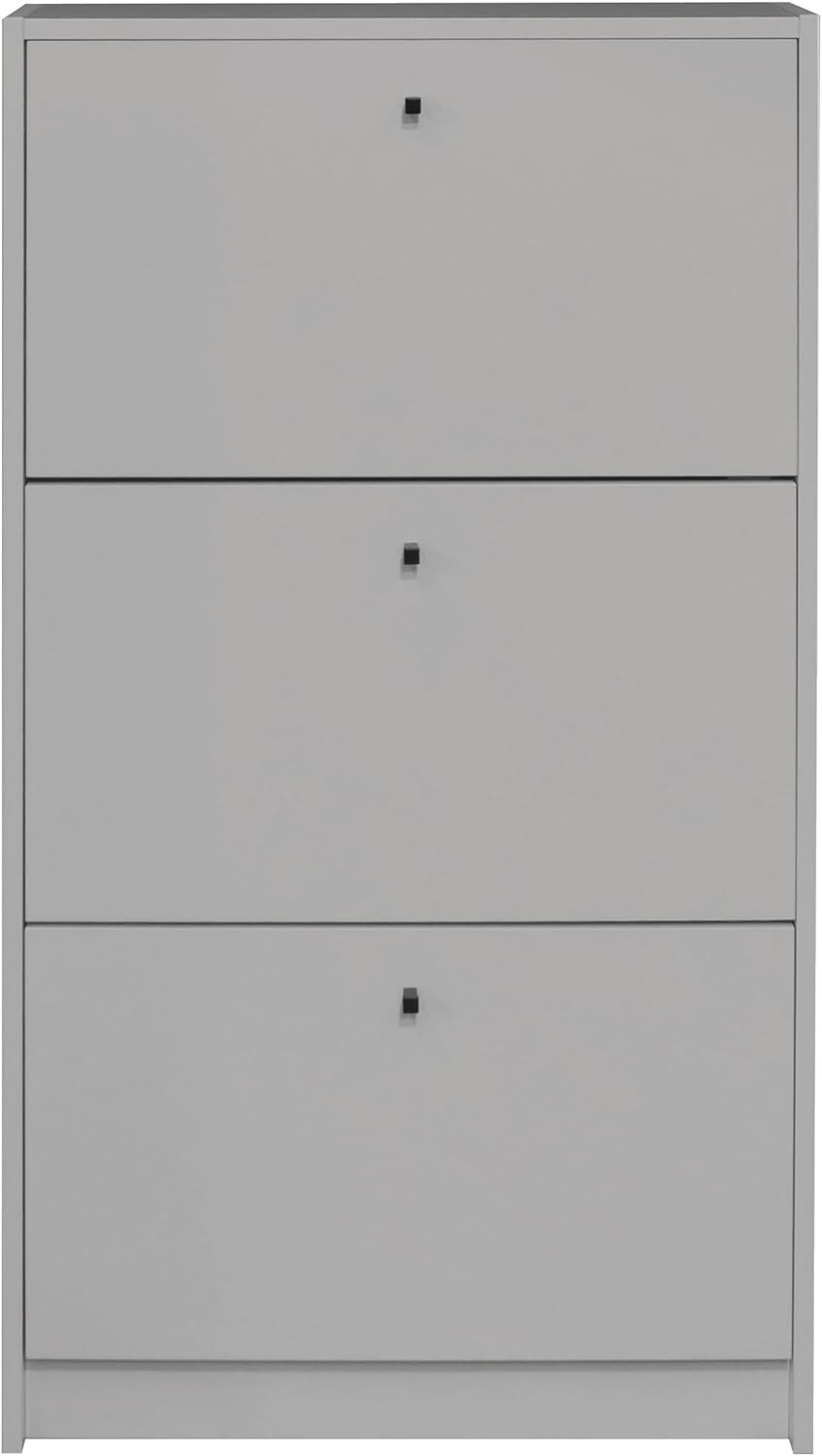 möbelando Schuhkipper >Flap< in kreidegrau matt Lack, Holzwerkstoff - 60x104x16cm (BxHxT)