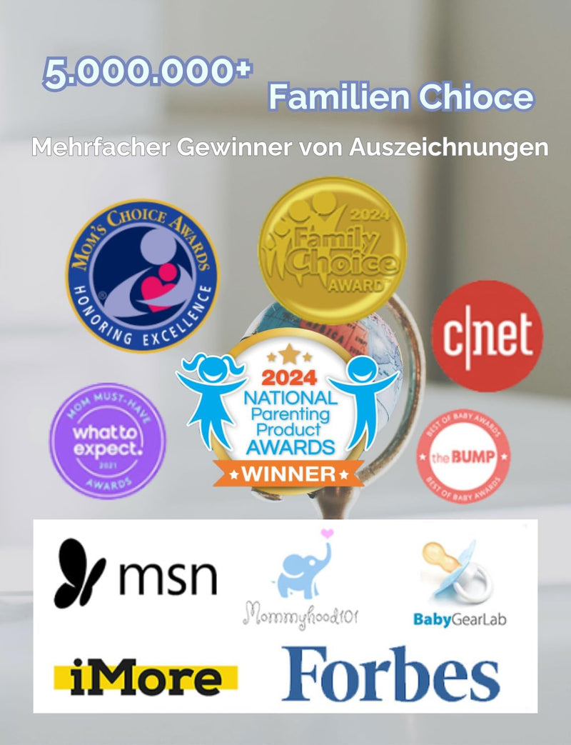 HelloBaby Babyphone mit 2 Kameras und Nachtsicht, 12,7 cm (5 Zoll) geteilter Bildschirm mit 26-Stund