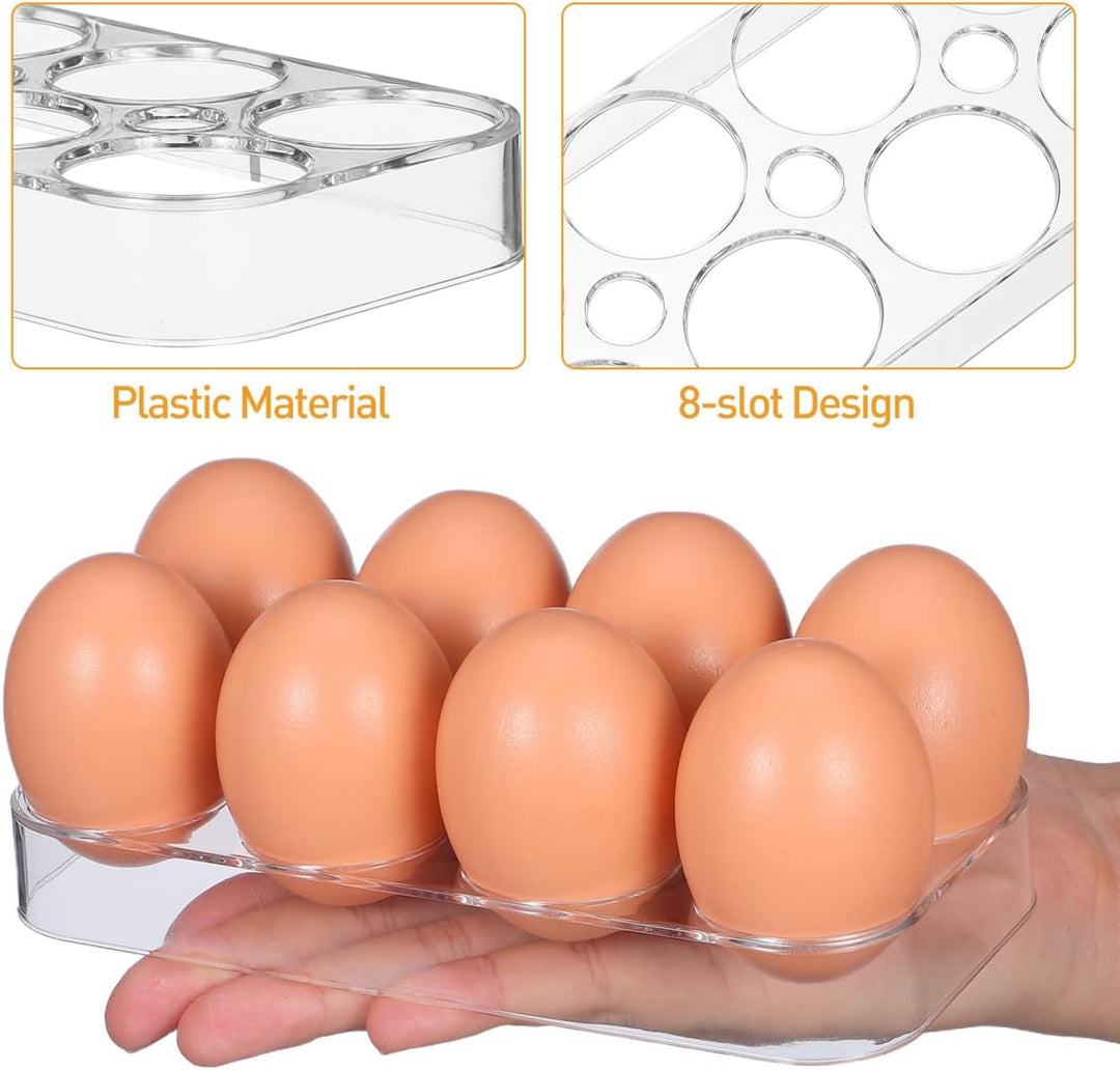 Hemoton 2 Eierschale, für Kühlschrank, für bis zu 8 Eier aus Kunststoff, stapelbar, für die Küche.
