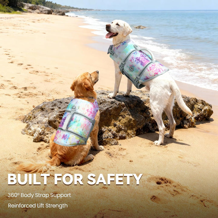 VIVAGLORY Ripstop Hunde Rettungsweste für Kleine Mittel Grosse Hunde Bootfahren, Hund Schwimmweste m