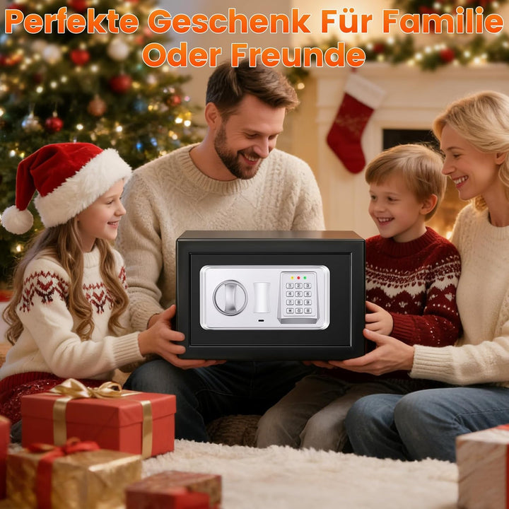 Safe Tresor für Zuhause mit Feuerfester Tasche, 12.4L Digitaler Tresor Klein mit USB-C-Anschluss, Al