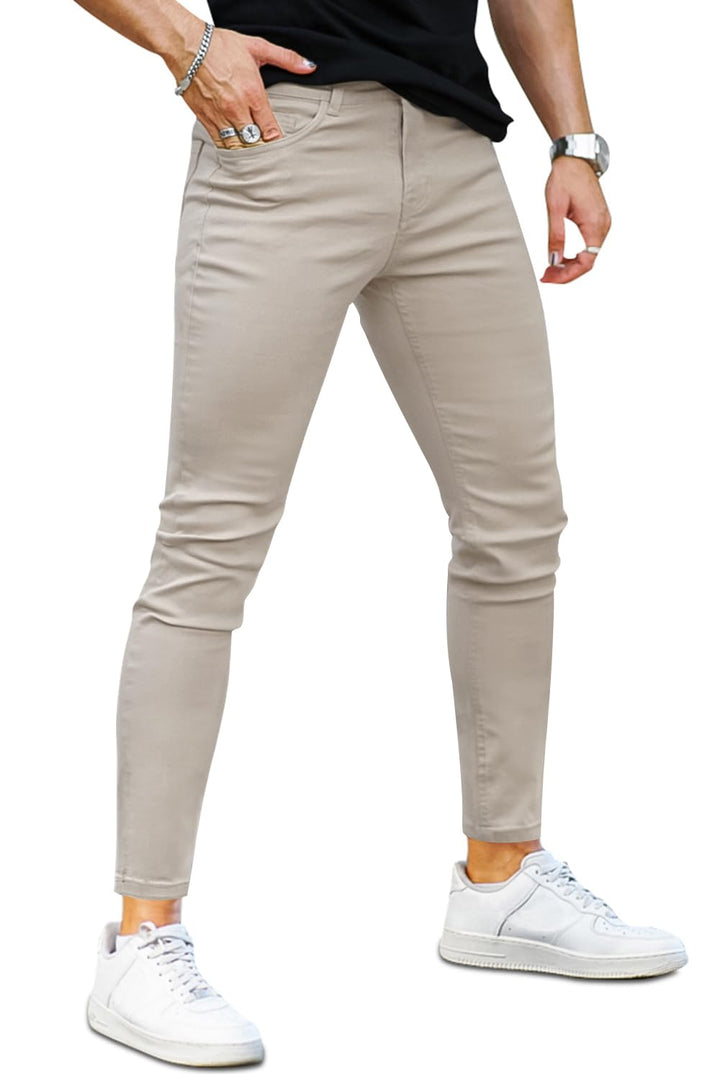 GINGTTO Skinny Jeans Herren Slim Fit Super Stretch Denim Hose Tapered 4 Seasons Herrenjeans 30W / 30