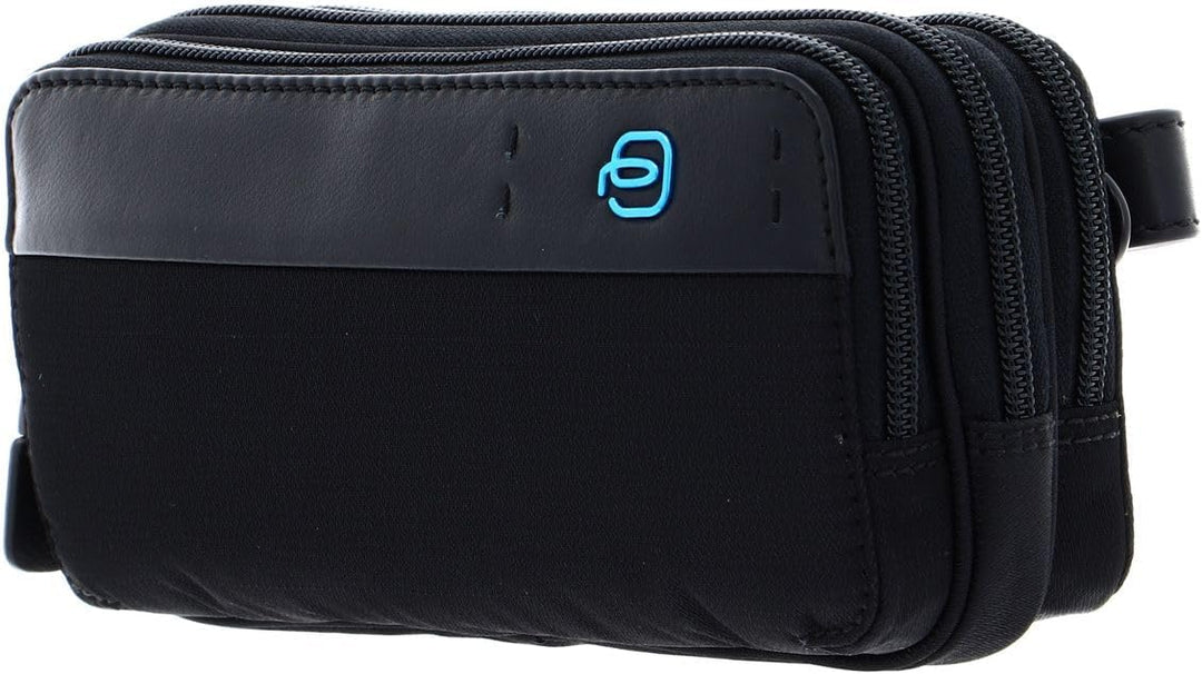 PIQUADRO Unisex P16 Lederetui, Chevron/Schwarz