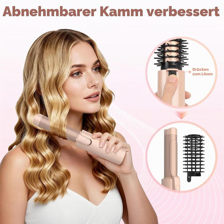 Schnurloser Lockenstab 32mm, Curling Iron mit 4 Temperaturen Tragbare Reise, 7000 mAh USB-aufladbare