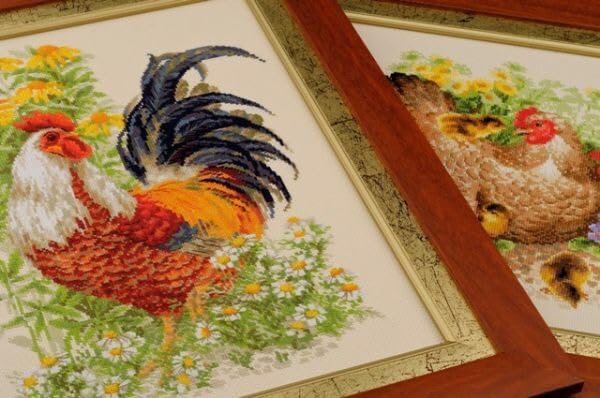 Riolis Stickbild-Set, Motiv Huhn, Kreuzstich
