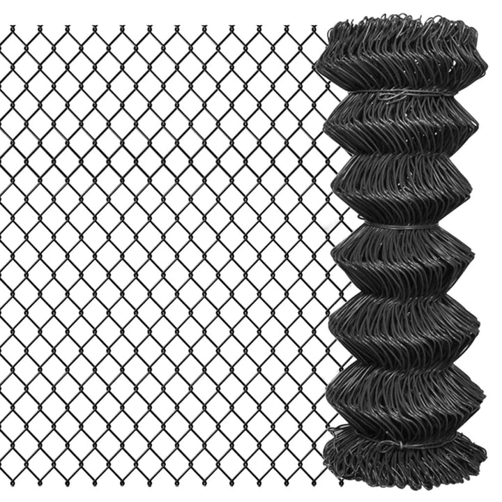 HOMIUSE Maschendrahtzaun 25x1 m Stahl Grau Gartenzaun Metall Drahtgitter Zaun für Hunde Gartenzaun S