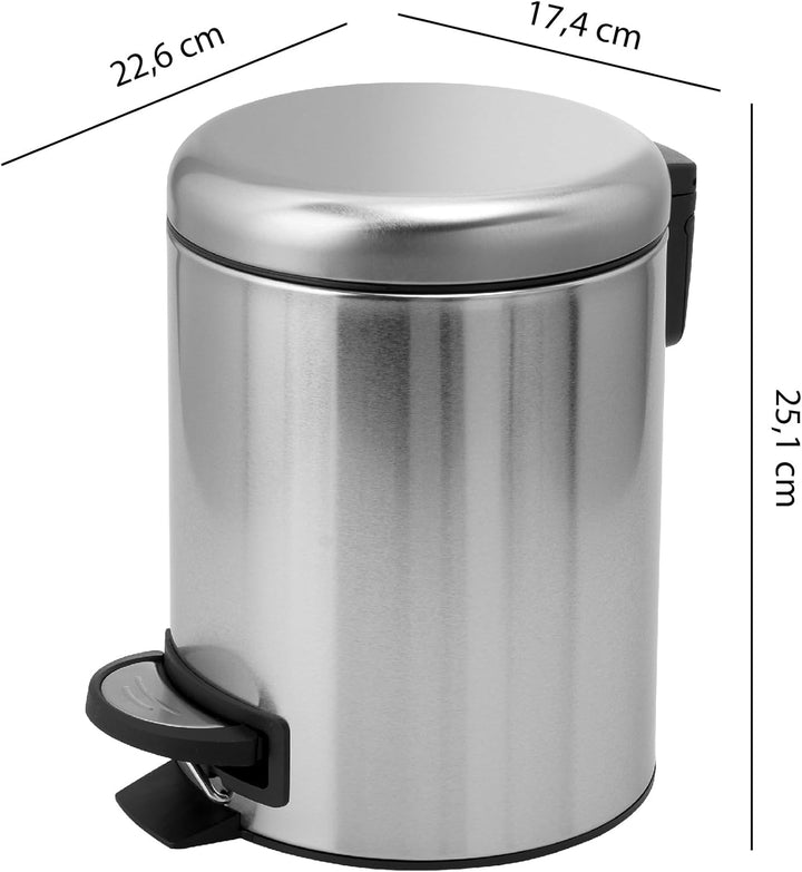Gedy G-Potty Kosmetikeimer, satiniert, 3 l, Masse: 25,1 x 17,4 x 22,6 cm, aus Edelstahl und Polyprop