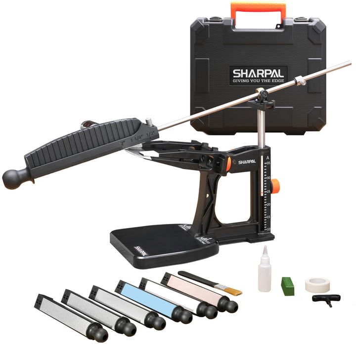 SHARPAL 202H Präzisions-Messerschärfsystem – Einstellbarer Winkel 10–35° Messerschärfer Set mit 7 Sc