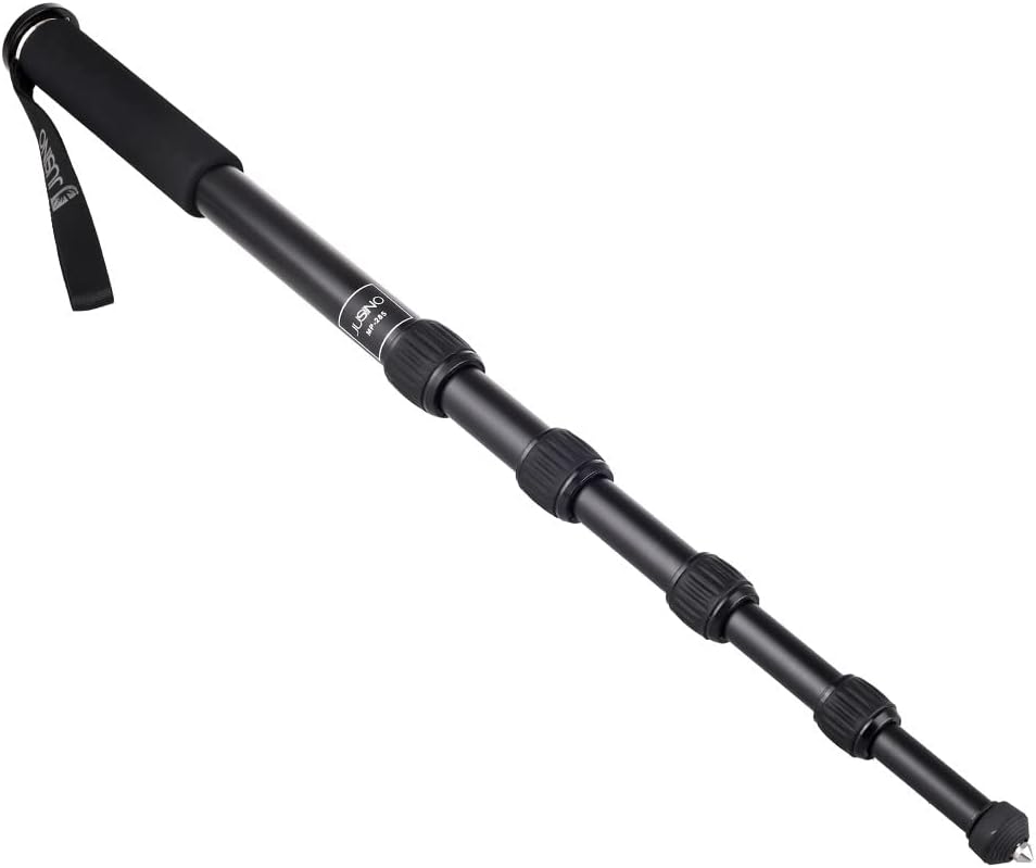 JUSINO MP-285 Leichtes Aluminium Monopod mit 5 Segmenten Aluminium-Monopod (150-164cm max. Höhe) MP-