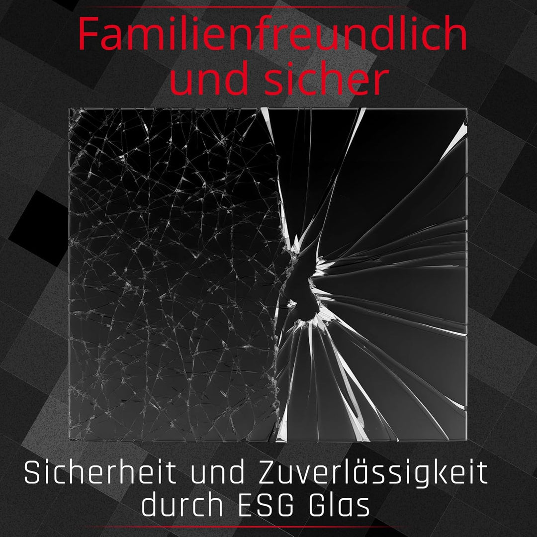 BIJON Funkenschutz-Platte mit Facettenschliff, Glasplatte Kaminofen, Kaminschutz mit ESG Sicherheits
