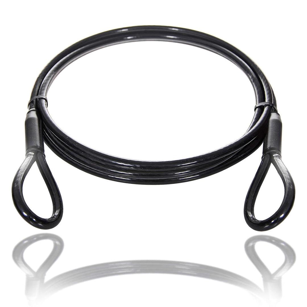 Drahtseile24 Schlaufenkabel Schwarz, Stahlseil ummantelt mit Ösen - Diebstahlsicherung für Gartenmöb