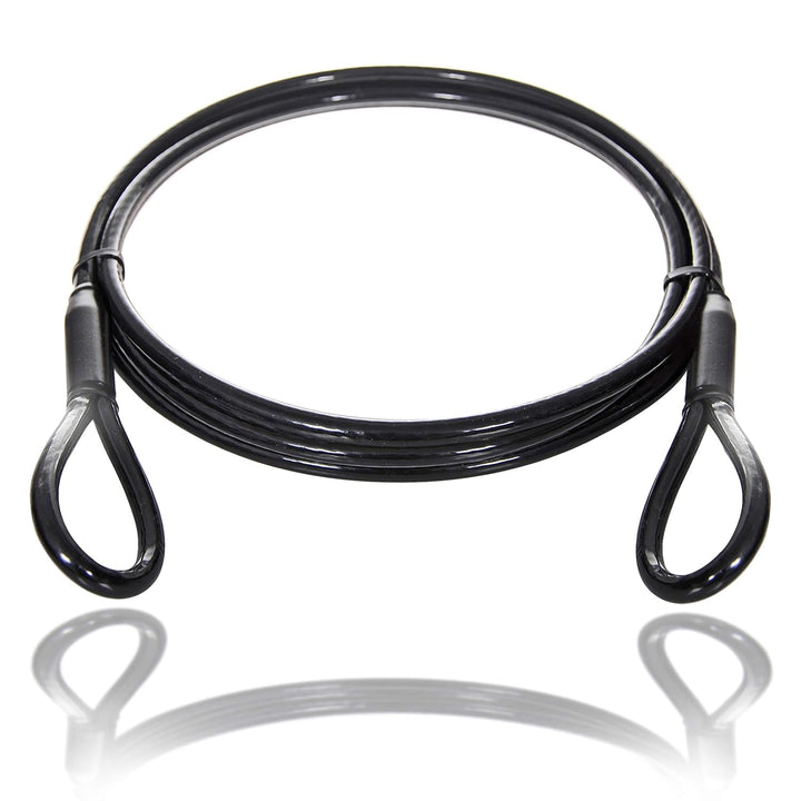 Drahtseile24 Schlaufenkabel Schwarz, Stahlseil ummantelt mit Ösen - Diebstahlsicherung für Gartenmöb